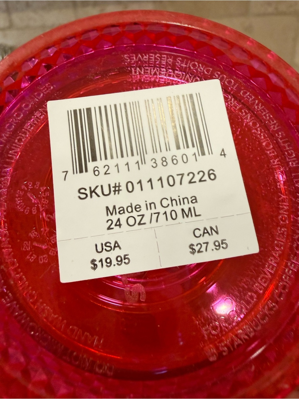 Starbucks Hot Pink Studded Tumbler with Straw - Picture 3 of 3